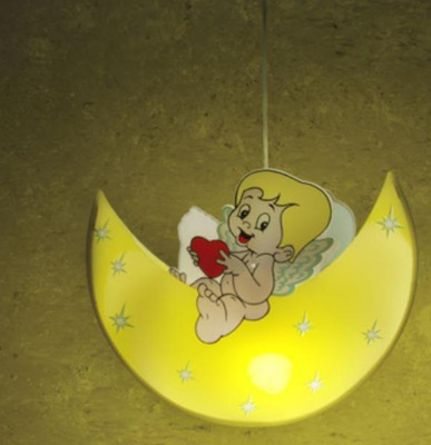 Lampadario a forma di luna gialla bambini MOON 95/3 LINEA ZERO