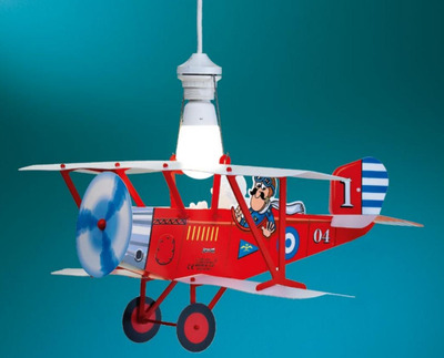 Lampadario forma aereo rosso per bimbi BIPLANO 93/R LINEA ZERO