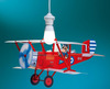 Lampadario forma aereo rosso per bimbi BIPLANO 93/R LINEA ZERO