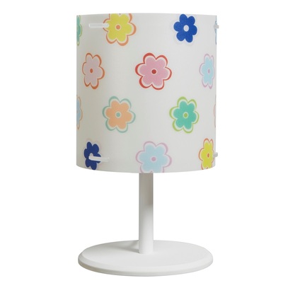Abatjour bimbi con decoro fiorellini paralume d.18cm rotondo CL1527/FIORI EMPORIUM