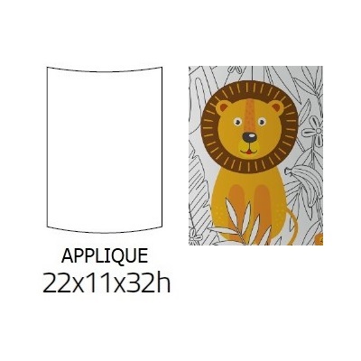 Applique con leone tigre giraffa e altri animali giocosi nella savana  42827