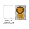 Applique con leone tigre giraffa e altri animali giocosi nella savana  42827