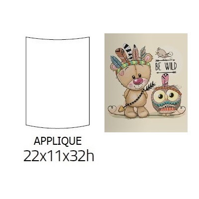 Applique in acrilico tenero orsetto indiano camerette bambini  42825