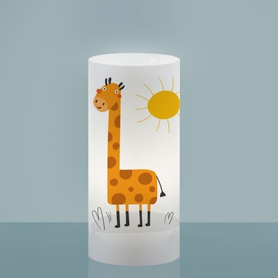 Lampada da comodino simpatica giraffa cilindro in polilux giallo  42829