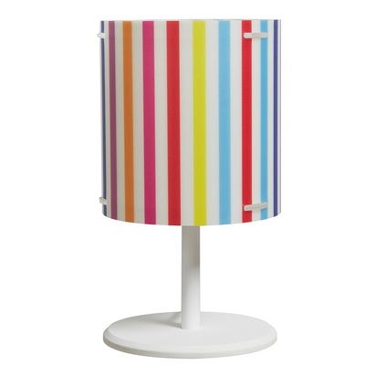 Lampada comodino decoro righe colorate paralume in plastica CL1527/RIGHE EMPORIUM