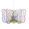 Dettaglio Lampadario a forma di farfalla trasparente con bordi colorati 55cm