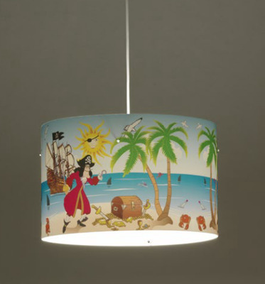Lampadario bambini decoro pirati sull&rsquo;isolda del tesoro 40cm 908/XXL/PTS LINEA ZERO