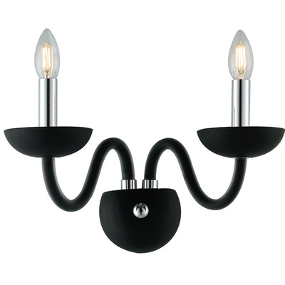 Applique in elegante vetro nero soffiato opaco 2 luci  42779