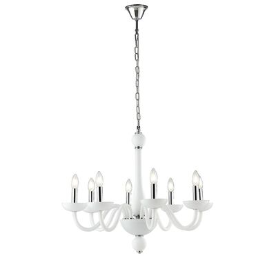 Lampadario elegante chandelier bianco 8 bracci verso l&rsquo;alto 42777 LUCI