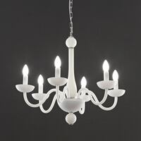 Lampadario chandelier bianco in vetro soffiato 6 braccia  42776