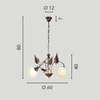 Immagine aggiuntiva di Lampadario classico 3 luci brunito vetro ondulato sfumato ambra  45008