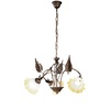 Lampadario classico 3 luci brunito vetro ondulato sfumato ambra  45008