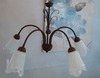 Lampadario semplice classico ricciolo ruggine 5 luci AMELINA 5 BIA LUCI CLASSICHE