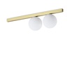 Plafoniera applique 2 sfere vetro bianco montatura ottone BINOMIO PL2 OTTONE IDEAL LUX