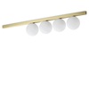 4 sferette di vetro su plafoniera applique lineare design ottone BINOMIO PL4 OTTONE IDEAL LUX