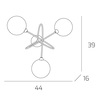 Immagine aggiuntiva di Applique design moderno 3 sfere trasparenti  41773