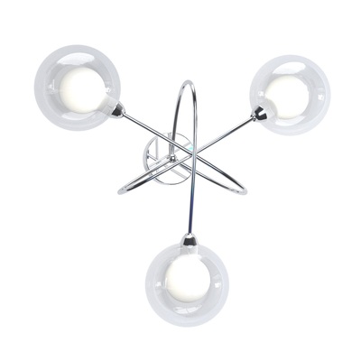 Applique desgin 3 sfere trasparenti interno bianco  41771