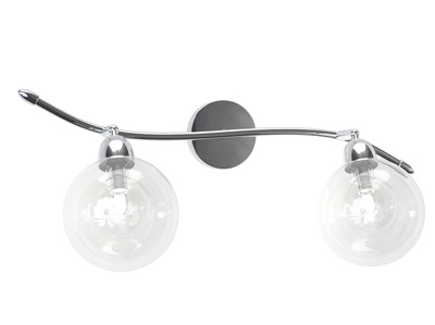 Asta applique o plafoniera con due sfere orientabili trasparenti  41780
