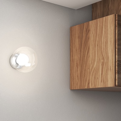 Lampada da parete o soffitto sferetta vetro interno bianco 1206CR/A INSIDE TOP LIGHT