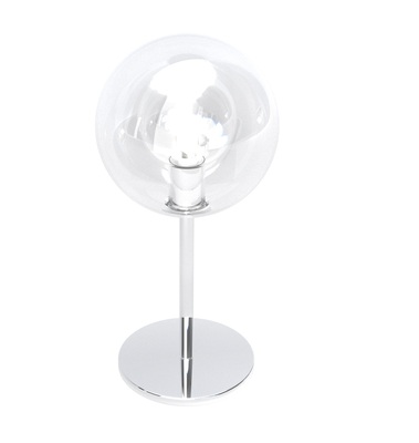 Lampada cromata con sfera trasparente comodino tavolo  41796
