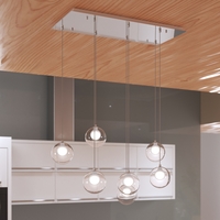 Lampadario cascata di 7 palline altezze diverse 1206CR/S7-R INSIDE TOP LIGHT