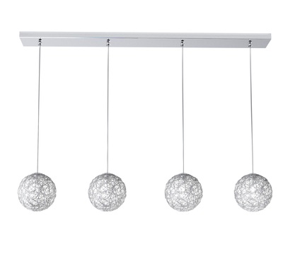 Sospensione 4 luci regolabili lampadario design moderno lineare gomitoli  41803