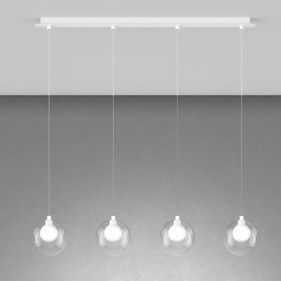 Lampadario design moderno lineare 4 sfere interno bianco 1206BI/S4R INSIDE TOP LIGHT