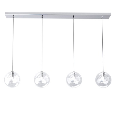 Lampadario design moderno e lineare con sfere trasparenti  41804