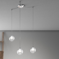 Lampadario moderno con fili distanziabili e 3 sferette 1206CR/S3-S INSIDE TOP LIGHT