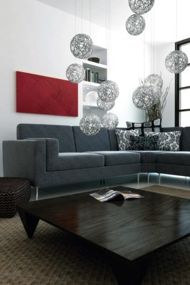 Lampadario moderno grappolo multi fili sfere metalliche gomitolo  41797