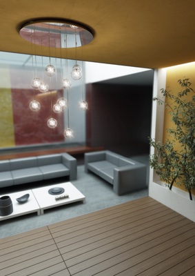 Lampadario a sospensione moderno multi fili sfere vetro soggiorno  41798