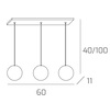 Immagine aggiuntiva di Lampadario moderno lineare design sfere trasparenti fili regolabili  41801