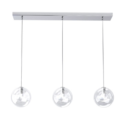 Lampadario moderno lineare design sfere trasparenti fili regolabili  41801