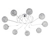 Lampadario moderno plafoniera grande 9 sfere multi gomitolo  41794