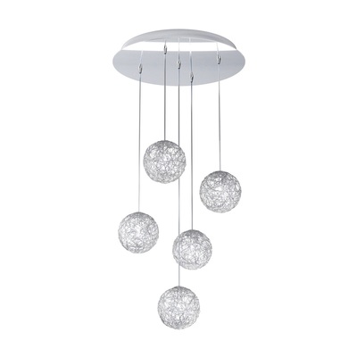 Lampadario a sospensione 5 fili sfere gomitolo soggiorno camera da letto  41805