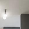 Plafoniera applique nera moderna con 2 sfere lineare 55,7cm BINOMIO PL2 NERO IDEAL LUX