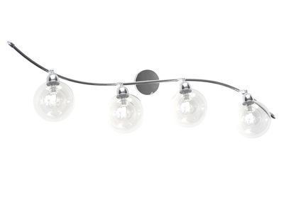 Lampada ondulata con quattro sfere trasparenti  41786