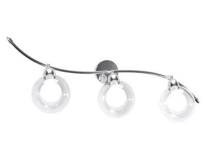 Asta plafoniera o applique con 3 faretti orientabili a sfera  41781