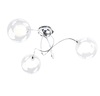 Plafoniera decorativa 3 luci braccetti cromati sfera in vetro  41789