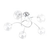 Plafoniera moderna cromata 5 luci sfere trasparenti  41792