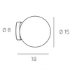 Immagine aggiuntiva di Applique diffusore sfera bianco in vetro  42044