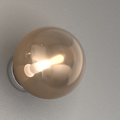 Applique sfera in vetro bronzo sfumato base cromata  42045