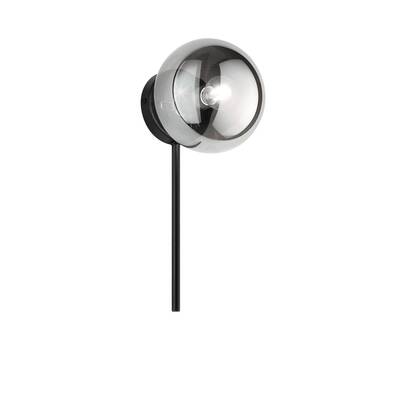 Applique moderna nera orizzontale verticale sfera distesa fum&egrave; luce diffusa parete design minimal  4