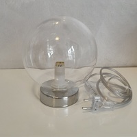 Lampada comodino abat jour boccetta in vetro con base cromata diffusore pallina  42050