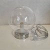 Lampada comodino abat jour boccetta in vetro con base cromata diffusore pallina  42050