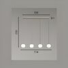 Particolare di Lampadario moderno lineare 4 sferette illuminazione zone allungate  44444