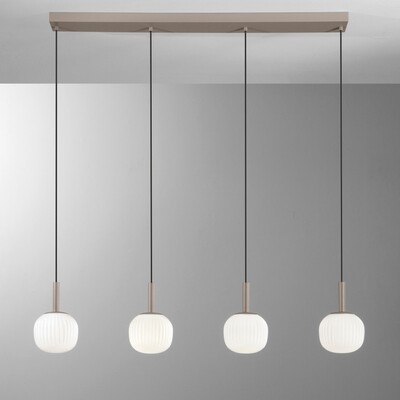 Lampadario moderno lineare 4 sferette illuminazione zone allungate LUCI MODERNE
