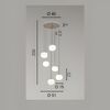 Particolare di Lampadario moderno grappolo sferette base sabbia cascata 6 luci  44445