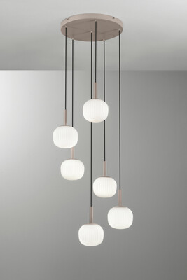 Lampadario moderno grappolo sferette base sabbia cascata 6 luci LUCI MODERNE