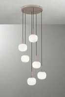 Lampadario moderno grappolo sferette base sabbia cascata 6 luci LUCI MODERNE